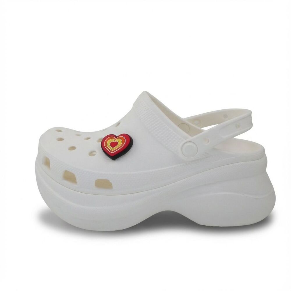 Crocs Women's US Size 9 Classic Bae Clogs White Platform Shoes Chunky